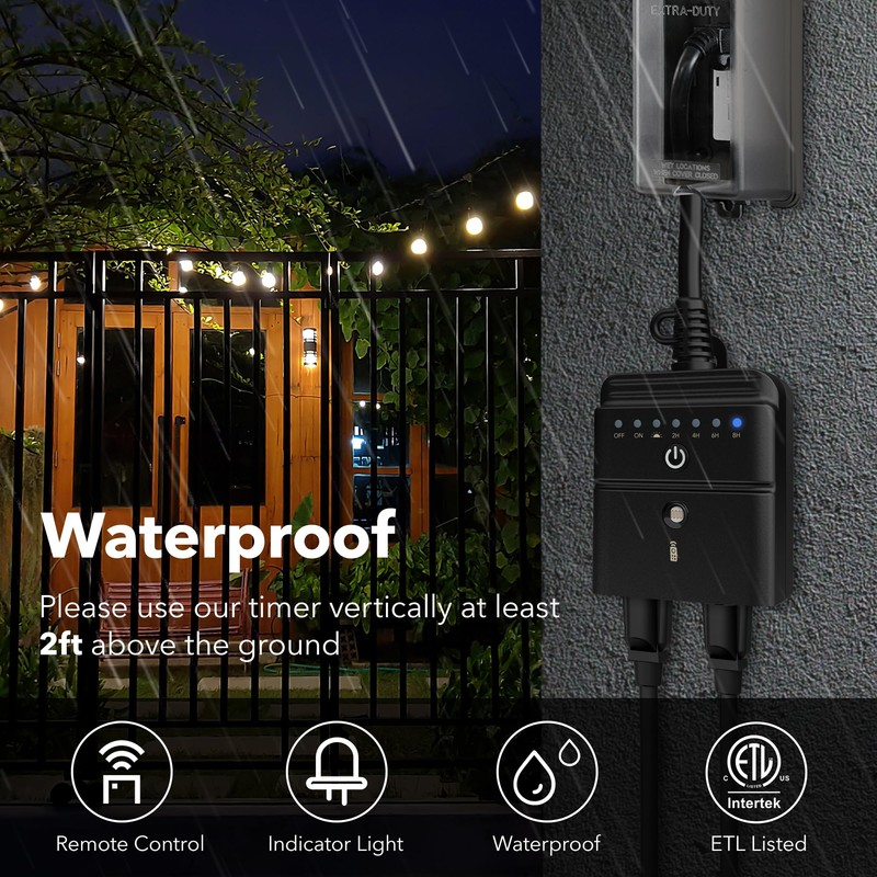 BN-LINK Outdoor Light Timer, Dusk to Dawn Light Sensor Timer,