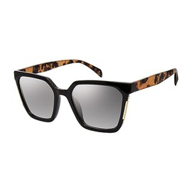 Laundry by Shelli Segal Women's Trendy Cat Eye Square Sunglasses, Black & Tortoise, 52 mm