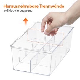 Lifewit Pack of 2 Tea Boxes 16 Compartments, Tea Boxes for Tea Bags, Tea Storage with Lid, Tea Organiser for Tea Bag, Coffee Bag, Use in Kitchens, Pantry, Worktops, Transparent