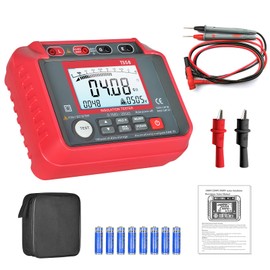 AIOMEST Digital Megohmmeter, 1000V Insulation Meter, 0.1MΩ~20GΩ, 50V/100V/250V/500V/1000V, with Backlight, Measuring Instruments for Electrical Devices such as Motors and Cables, T0-TS58
