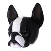 NOVICA Animal Themed Wood Mask, White and Black, 'Sweet Boston