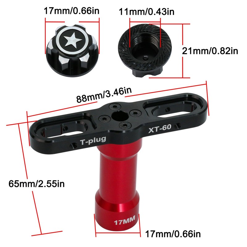 POLANTA 17mm Hex Wheel Nuts Adapter with 17 Wheel Hex