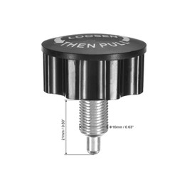 PATIKIL Pull-up Spring Knob M16 Pull Pin Knob 21mm Thread Length Exercise Bike Pin Knob Screw Replacement Part for Fitness Equipment Bicycle Equipment, Black