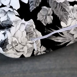 Emvency Throw Pillow Cover Black and White with Floral Bouquet of Roses Daisy Blue Wild Flowers in Vintage Style Watercolor Decorative Pillow Case Home Decor Square 16x16 Inches Pillowcase