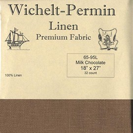 Wichelt-Permin Premium Linen Fabric for Cross Stitch Milk Chocolate 32ct 18" x 27" …