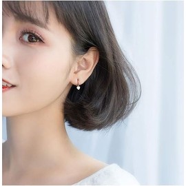 Mini Love Heart Dangle Small Hoop Earrings for Women Teen Girls Cartilage Small Tiny Cute Sleeper Dainty Hoops Jewelry Birthday Gifts for Mother Best Friend