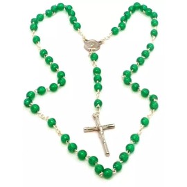 Green Italian Rosary Beads - Made in Italy - Stamped Italy