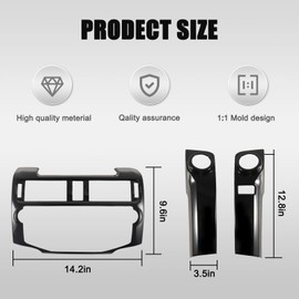 GearUp Dashboard Console Cover Trim Compatible with Toyota 4runner 2019 2018 2017 2016 2015 2014 with Center Console Navigation Panel Air Conditioning Panel Cover(Gloss Black)