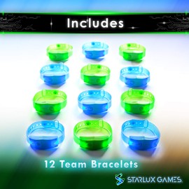 Glow in The Dark Sports Bracelets: 6 Blue, 6 Green | Identify Teams | Light Up 12 Players | for Glow in The Dark Basketball, Football, Volleyball, Soccer | Bright, Adjustable & Reusable
