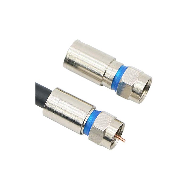 Compression RG6 F Connector Coax Coaxial Adapter Plug for Satellite
