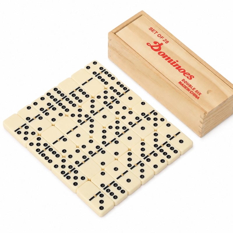 Double 6 Dominoes Set for Family Game Night – 28-Tile