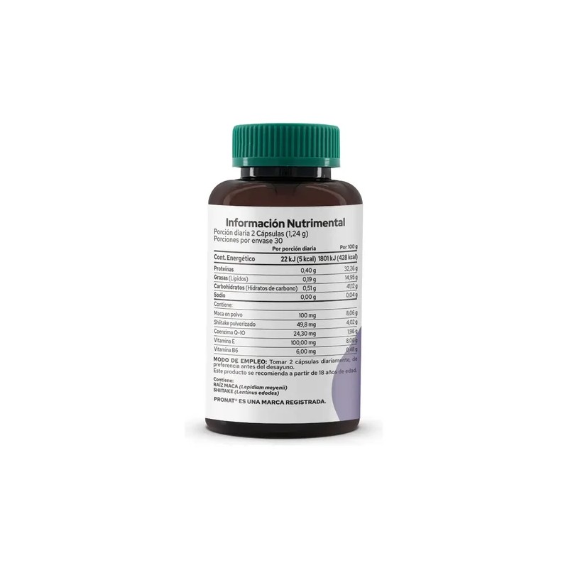 Suplemento Macashi Maca & Shiitake (60 Caps) - Pronat