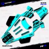 Factory EFX Black & Cyan Slick Racing Graphics kit fits