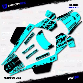 Factory EFX Black & Cyan Slick Racing Graphics kit fits Yamaha PW50 PW 50 All Years