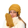 CC Exclusives Women Ribbed Knit Warm Winter Gloves Mittens(MT-25) (Mustard)