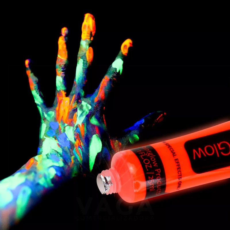 Vaga 12 Tubo Pintura Fluorescente Neon Corporal Maquillaje Luz Uv