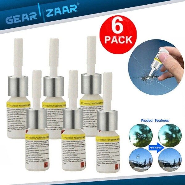 Gearzaar 6PCS Auto Glass Nano Repair Fluid Car Windshield Resin