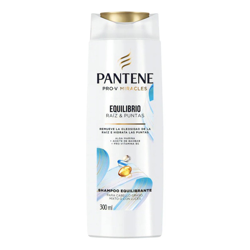 Shampoo Equilibrante Pantene Equilibrio Raíz Y Puntas 300 Ml