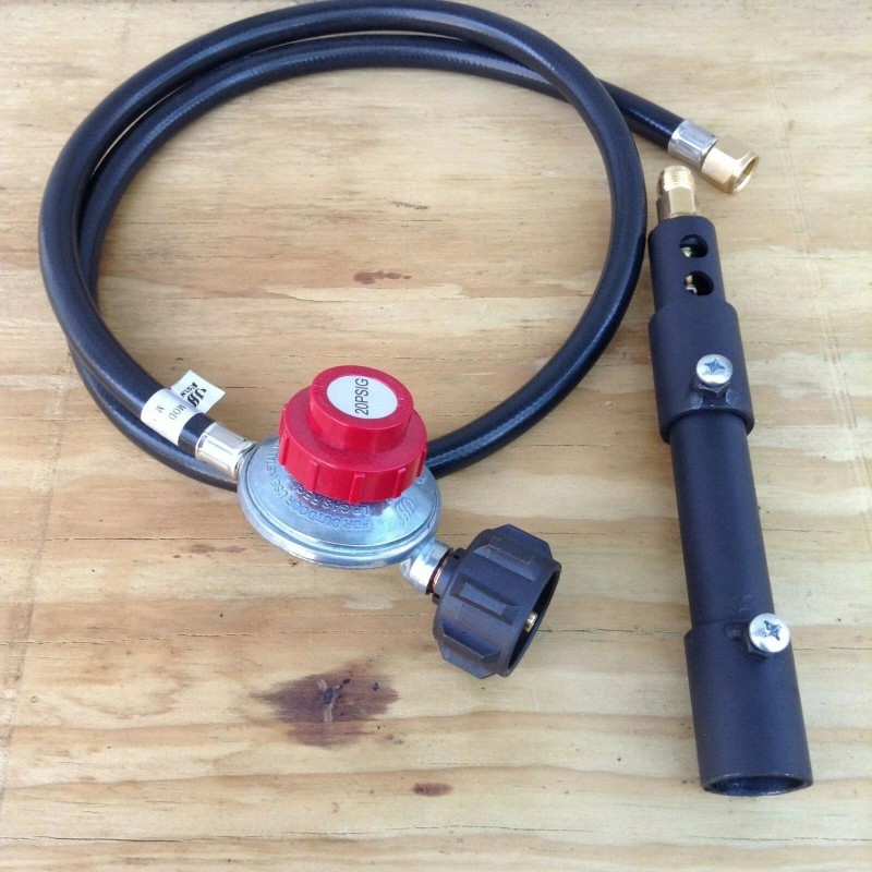 LAREDOS BLACKSMITHS FORGE PROPANE BURNER WITH 4'HIGH PRESSURE REGULATOR(0-20PSI) 27000