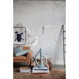 Bloomingville Stoneware Sculptural, Matte Blue Vase