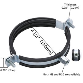 PEROMI 5 PCS Split Ring Pipe Hanger Heavy Duty Adjustable Pipe Bracket Clamp Wall Ceiling Mount Pipe Support ID 4 1/3 Inch(110mm)