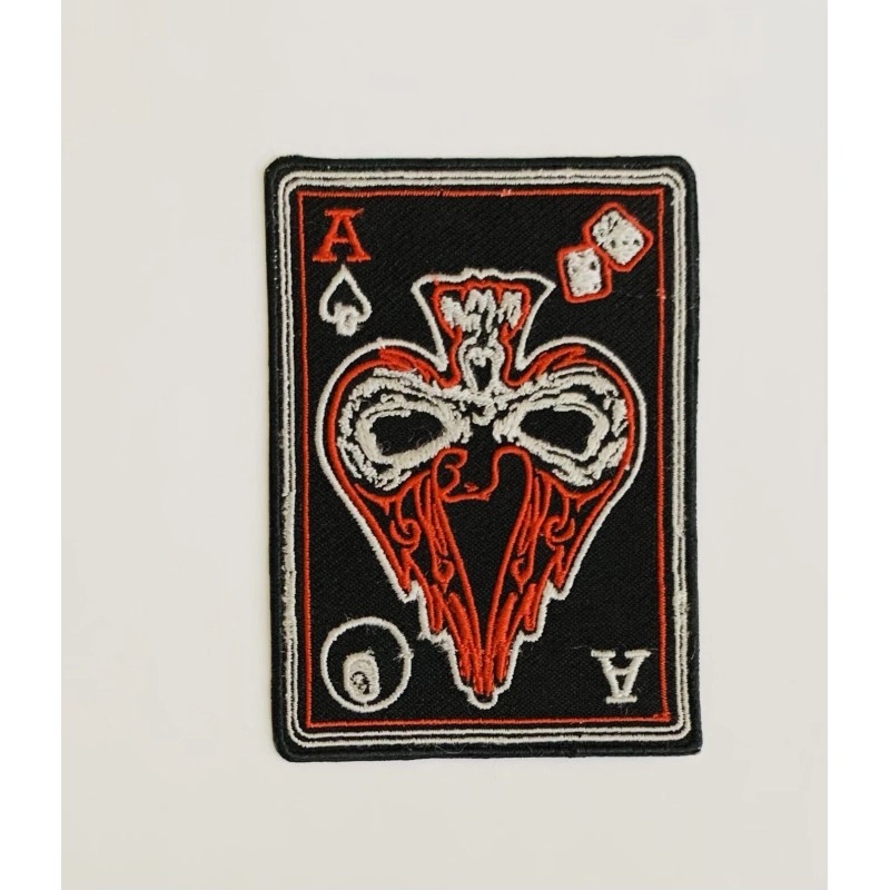 Ace Of Spades Skull Patch Biker Badge Eight Ball Motorcycle
