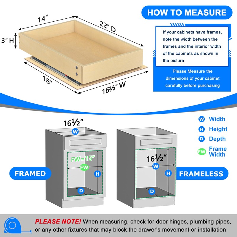 WelFurGeer Soft Close Pull Out Cabinet Organizer, 14" W x