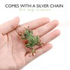 VALICLUD 3D Green Frog Necklace for Women Crystal Frog Jewelry