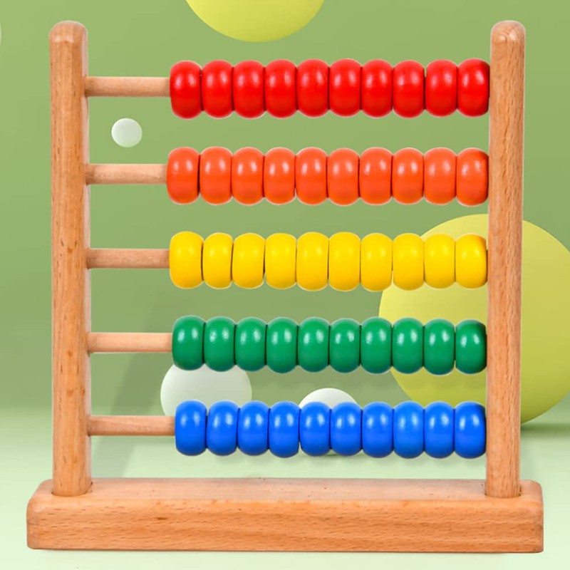 Toyvian Abacus Colorful Bead Wood Classic Abacus Counting Tool Portable