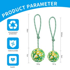 Easing Dog Ball on Rope,Indestructible Chew toys Natural Rubber Dog Toy for Aggressive Chewers Interactive with Pet,Fetch, Catch, Throw and Tug of War Pet