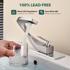 HOMILI Brushed Nickel Bathroom Sink Faucets,Single Hole Vanity Faucet Brass
