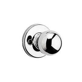 Kwikset Polo Dummy Door Knob, Single Sided Handle for Closets, French Double Doors, and Pantry, Polished Chrome Non-Turning Interior Push/Pull Door Knob