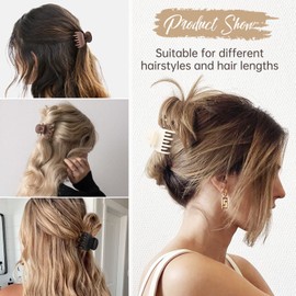 DEEKA DEEKA Hair Clips Small Claw Clips for Thin Hair 6 Pack Double Row Teeth 1.6" Medium Matte Non-slip Short Hair Accessories for Women and Girls -Brown