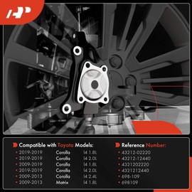 A-Premium Front Suspension Steering Knuckle Compatible with Toyota Corolla 2009-2019, Matrix 2009-2013, Left Driver Side