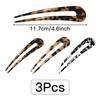 3 Pcs Hair Fork French Hair Pins U Shaped Hairpin
