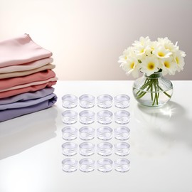 20Pcs Transparent Small Travel Sample Containers with Lids, Mini Sample Jar for Creams, Tiny Makeup Cosmetic Containers for Women Refillable Cosmetic Jars Tools & Accessories(5ml)