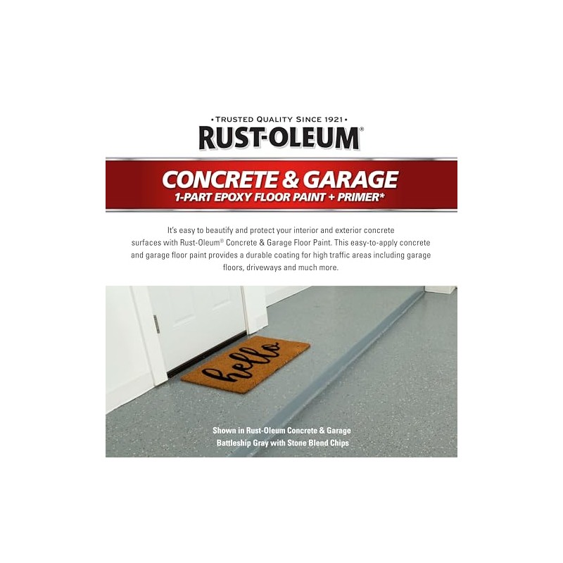 Rust-Oleum 320202 Concrete & Garage Clear Finish Topcoat, Gallon, Gloss
