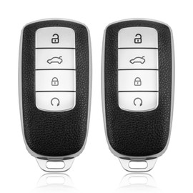 2 Pack Car Key Fob Case Replacement, TPU Soft Car Key Cover Auto Remote Control 4 Buttons Cars Key Shell Accessories Compatible with Chery Omoda 5 Tiggo 8 Pro 8 Plus