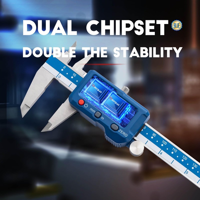 Dasqua 6”/150mm Digital Caliper, Stainless Steel Precision Measuring Tool with