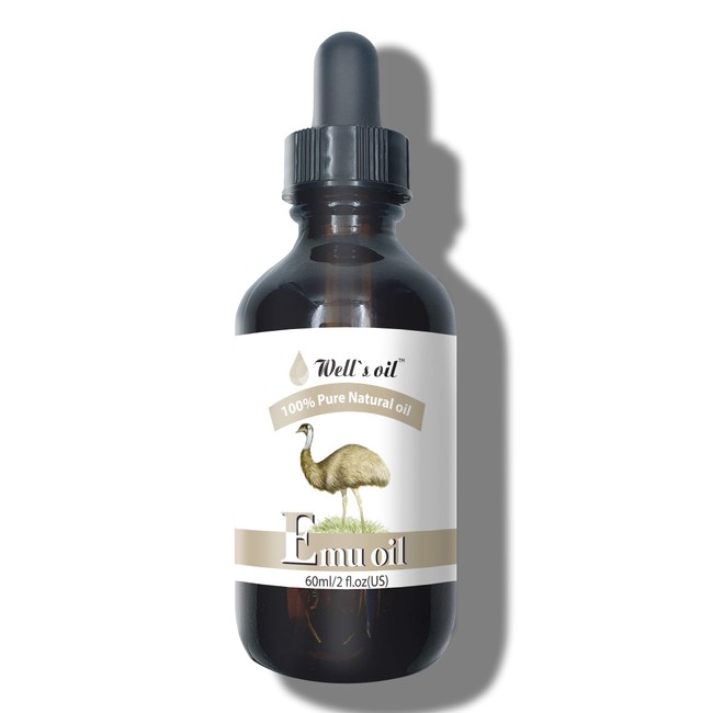 Well's 100% Pure Emu Oil 2oz / Improves Skin Condition/Relieves Pain/Anti-Inflammatory