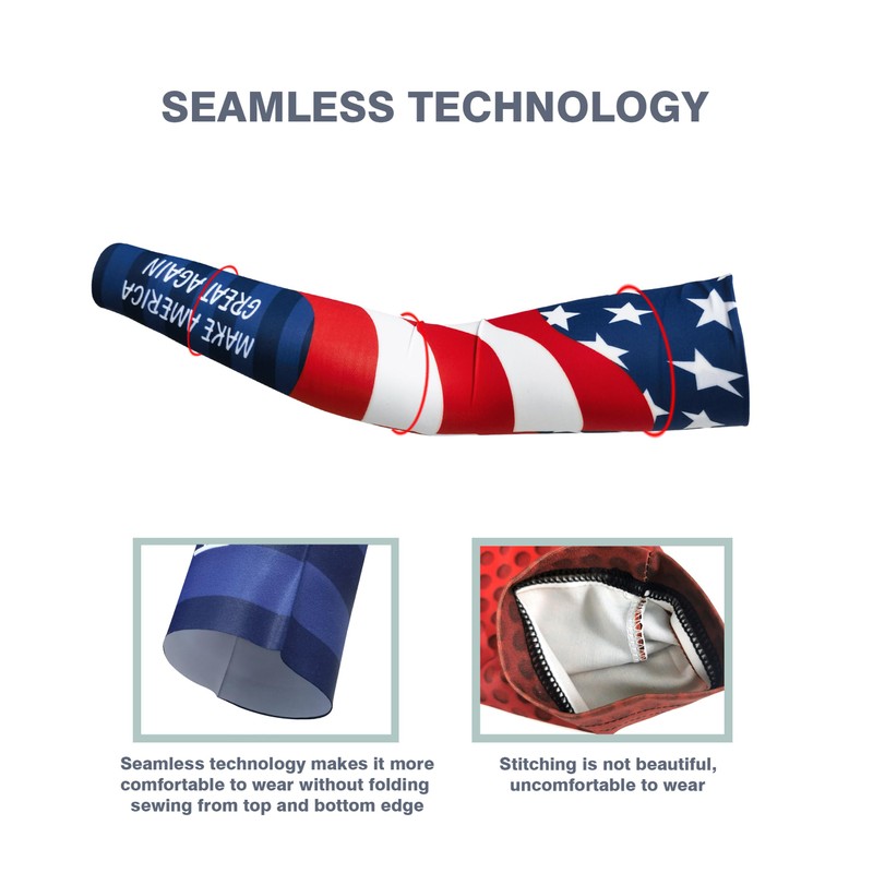 Bilymate USA Flag Cooling Arm Sleeves for Men & Women,