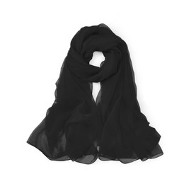 American Trends Silk Feeling Scarf for Women Long Lightweight Scarf Satin Head Scarves Wrap Neck Scarf Black