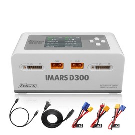 IMARS D300 Gens Ace Lipo Battery Charger G-Tech Smart Dual Lipo Balance Charger AC 300W DC 700W(350W*2) 16A Dual Channel Charger for 1s~6s Lipo Batteries, Life/NiCd/MH/LiHV, Plug&Play (White)