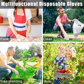 Dingion 4000 Pack Disposable Gloves Plastic Gloves Disposable Food Prep Gloves Safe PE Gloves Disposable Latex Free Disposable Gloves for Gardening Kitchen Cooking Food Handling, One Size Fits Most