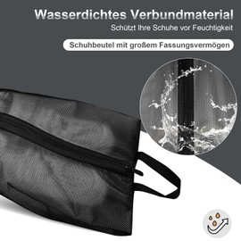 Upbeat Travel Shoe Bag, Waterproof Shoe Bag Travel, Dirt-Resistant Shoe Bag, Large Shoe Bags with Zip, Portable Shoe Bags are the Perfect Companion for Travel and Camping, Black, Pack of 2, shoe bag