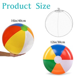 Zyael Beach Balls,6 Pack Inflatable Beach Balls,Large Rainbow Beach Balls Inflatable Water Ball Beach Toys Blow up Ball for Pool Kids And Adults Holiday Swimming Pool(30cm&40cm)
