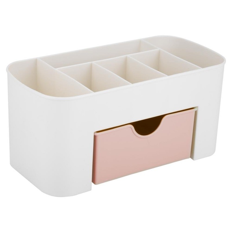 Multi-Functional Desktop Organizer with Drawer, Plastic Storage Box Jewelry Makeup