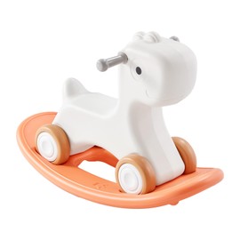 VEVOR Toddler Rocking Horse 3-in-1, Convertible to Balance Board, Equipped with 4 Gentle Wheels, Supports Children up to 80 lbs, Durable HDPE, 40° Swing Range, in Vibrant Red