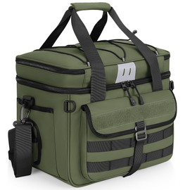 LGAG 30L Large Fishing Tackle Bag, Waterproof Tackle Box Bag for Saltwater & Freshwater Fishing, Gear and Equipment Storage, Padded Shoulder Strap, Gift for Men, Green