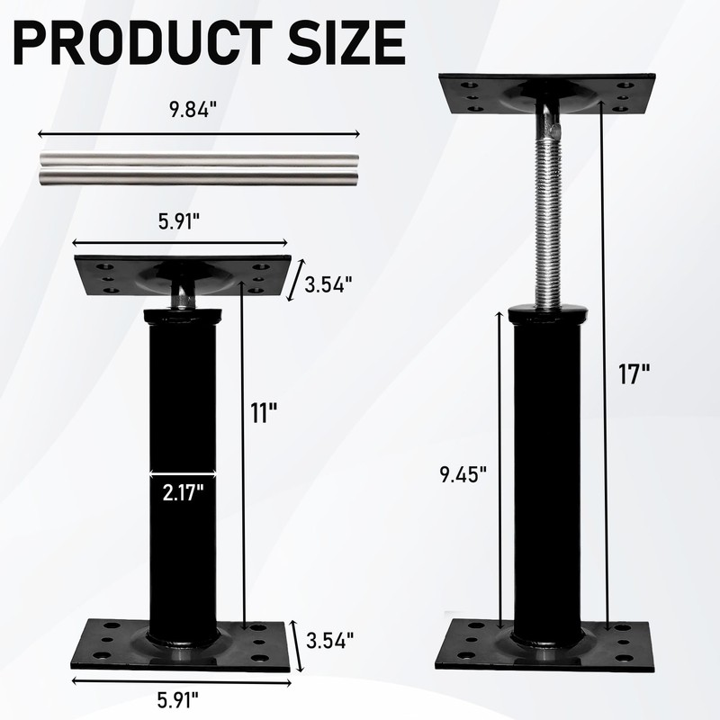 House Jacks for Leveling, 11"-17" Adjustable Jack Post Basement Floor